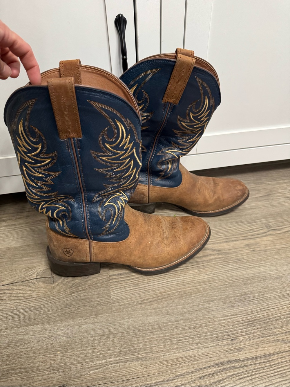 Ariat Men’s Sport Horseman Western Boots Blue/Tan Size 11D 10021699.